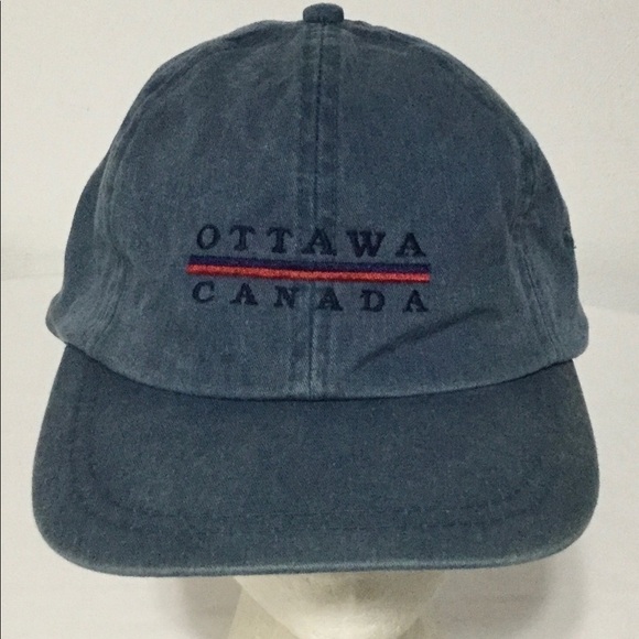 vtg OTTAWA CANADA DENIM BLUE adult Hat Cap NEW! - Picture 1 of 6